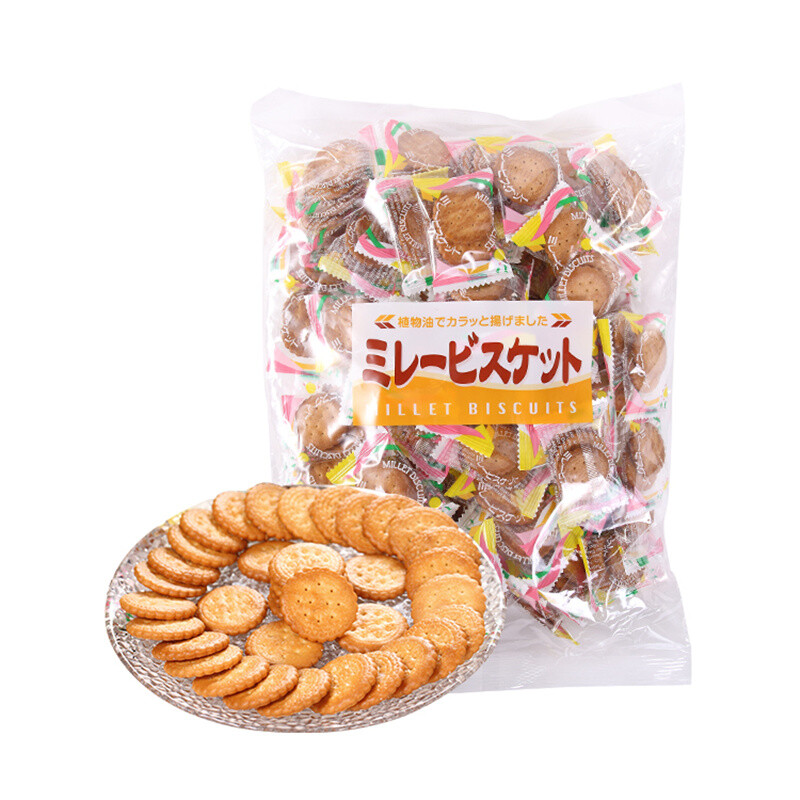 日本进口零食 平野美乐园南乳小圆饼咸香酥脆小米脆饼干 500g